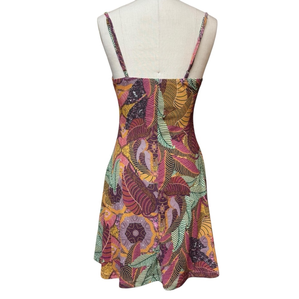 Babydoll Cami Dress Mini Brown Lace Size S Whimsical Boho Fairy Retro Beachy - Picture 3 of 7
